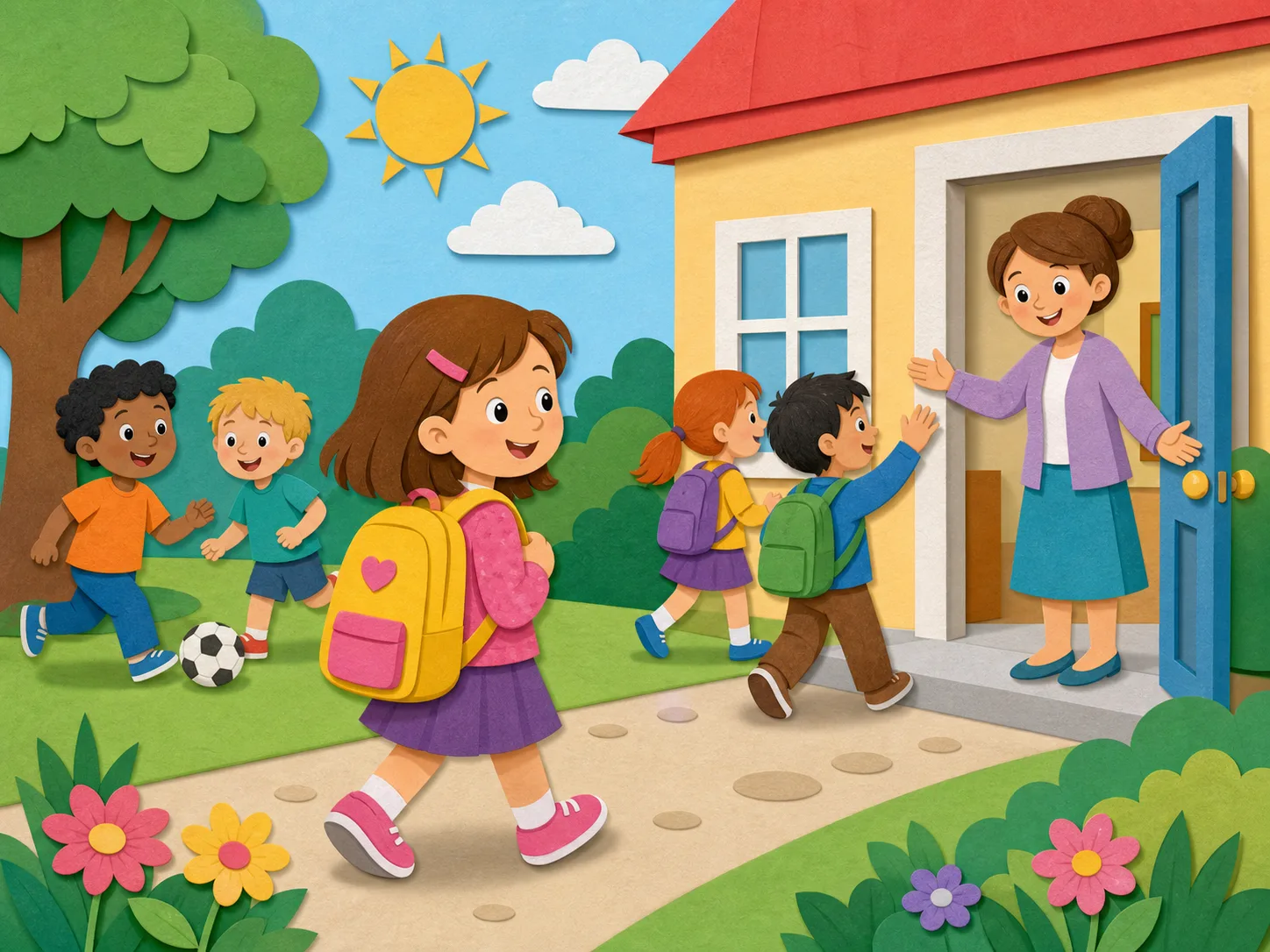Sally at School illustration