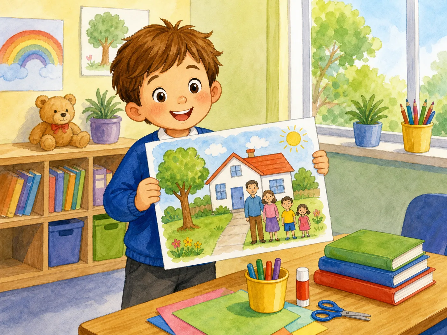 Bill's School Picture illustration