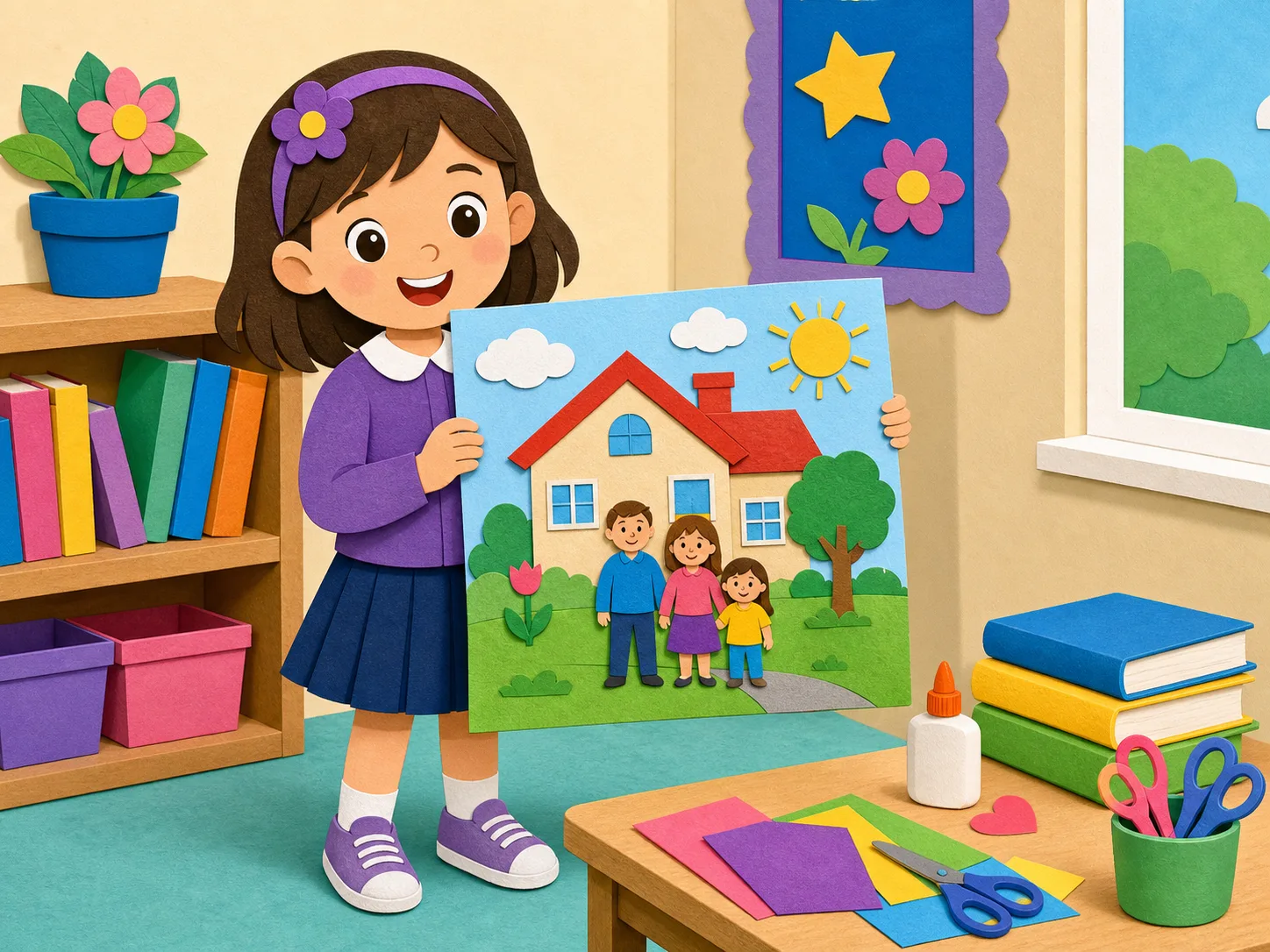 Lucy's School Picture illustration