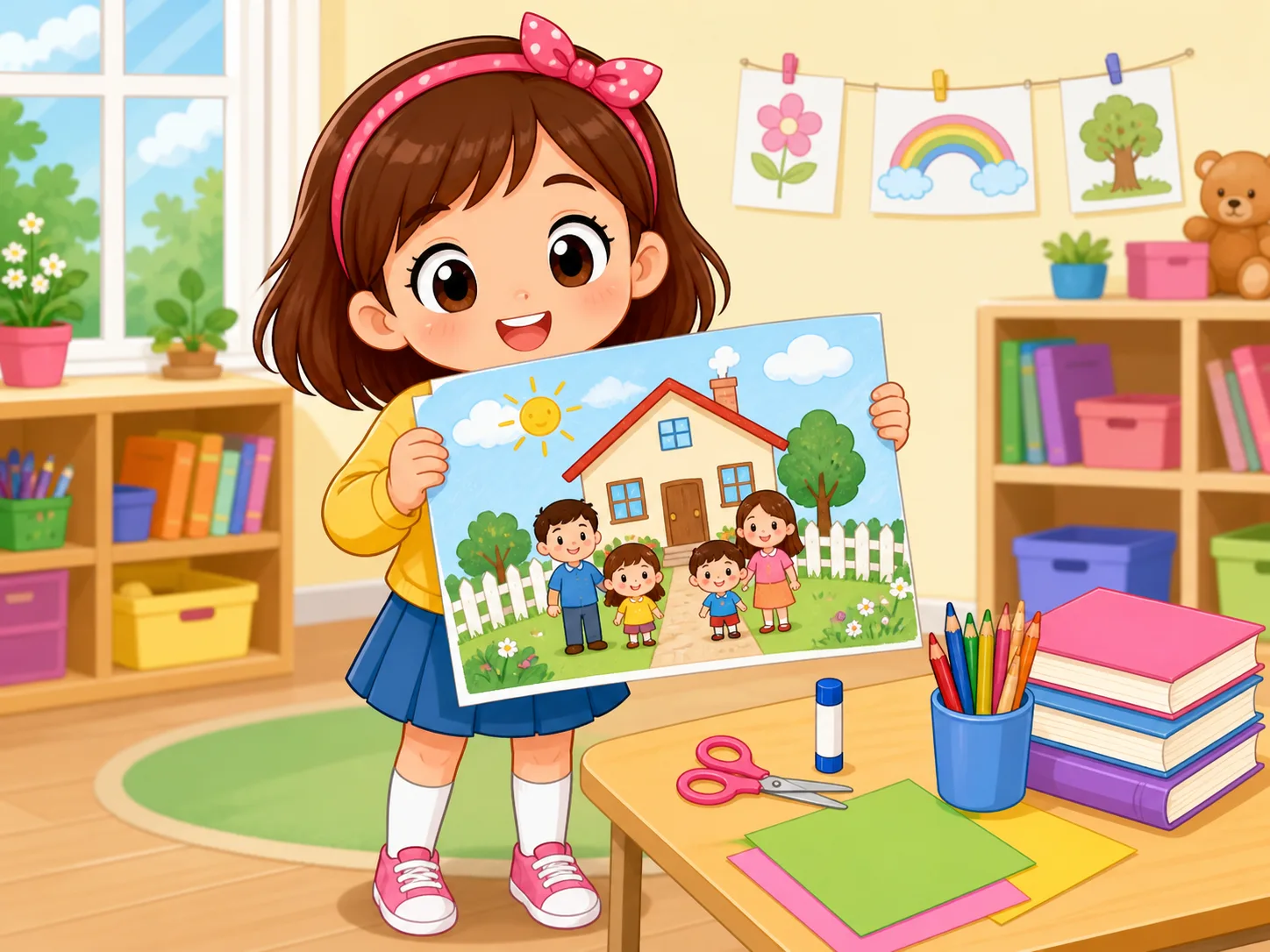Sally's School Picture illustration