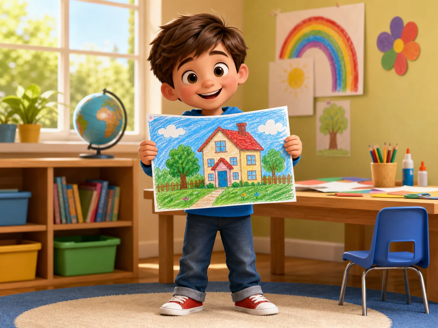 Tom's School Picture illustration