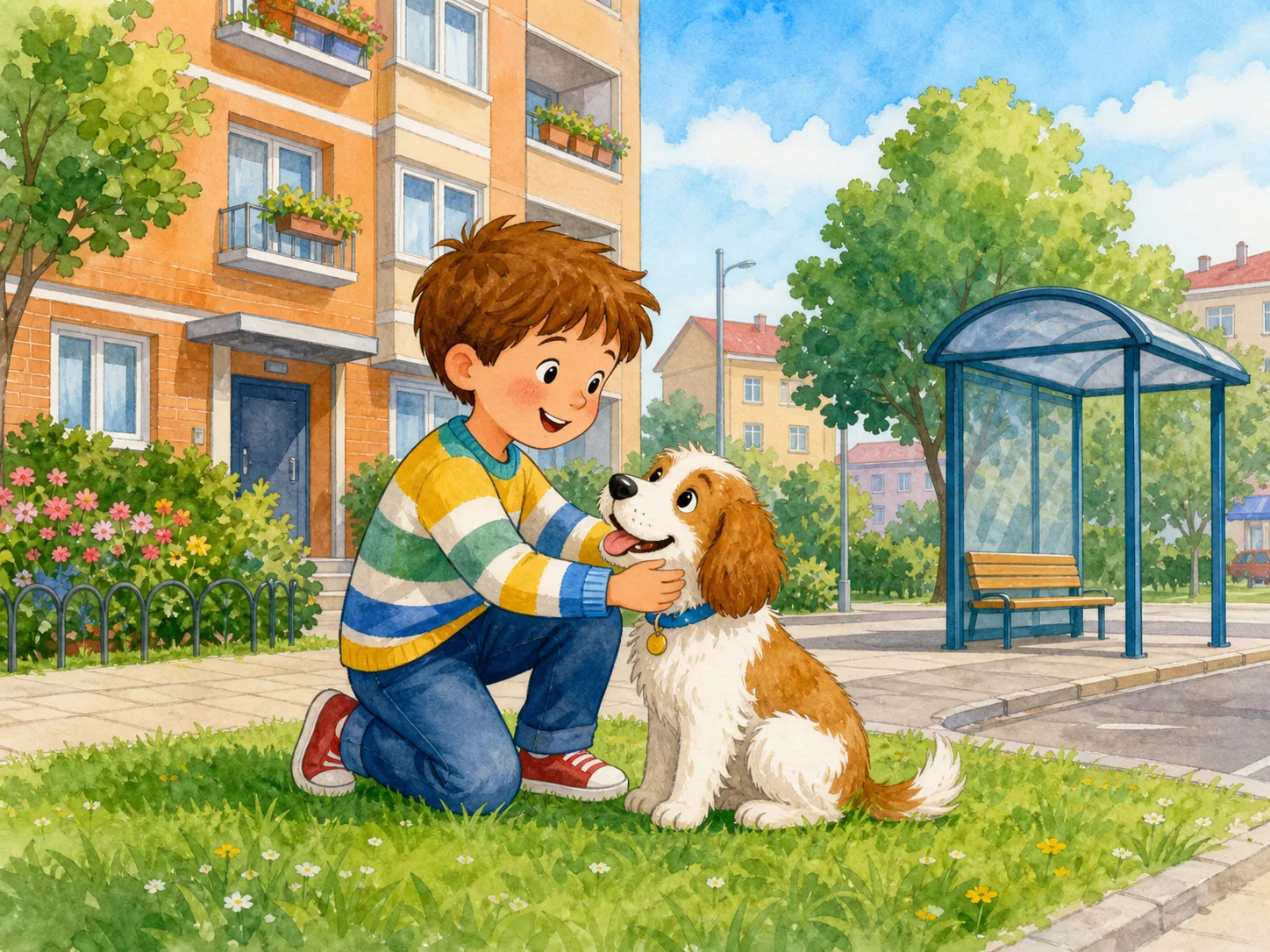Dan and a Pet illustration