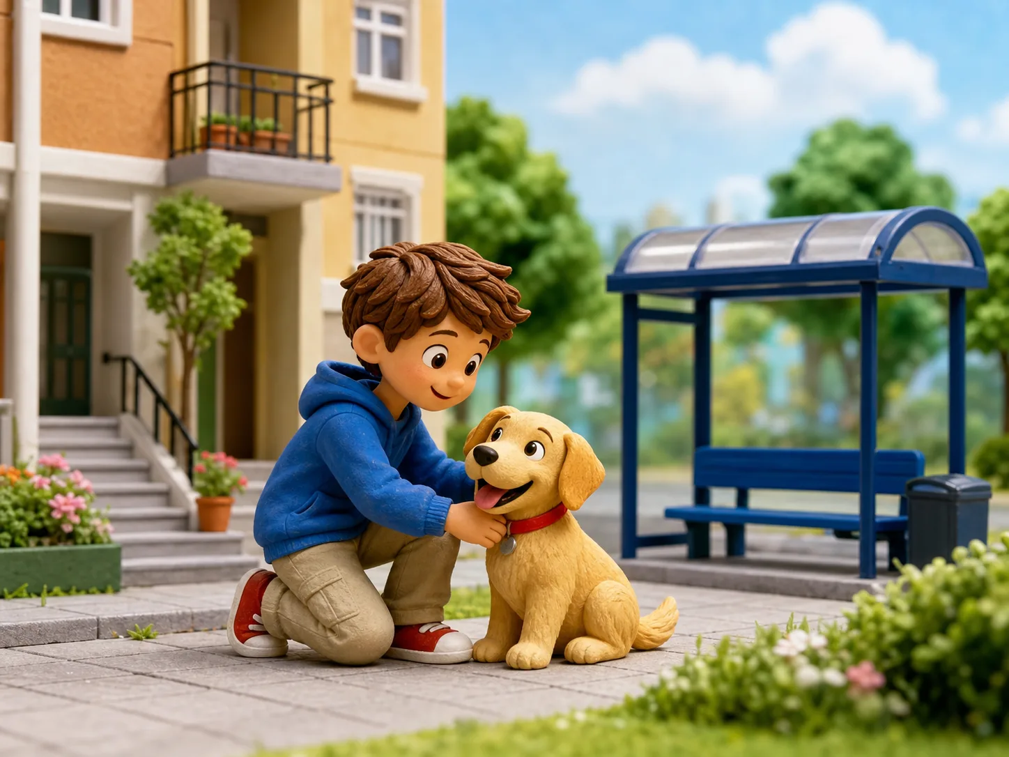 Ben and a Pet illustration