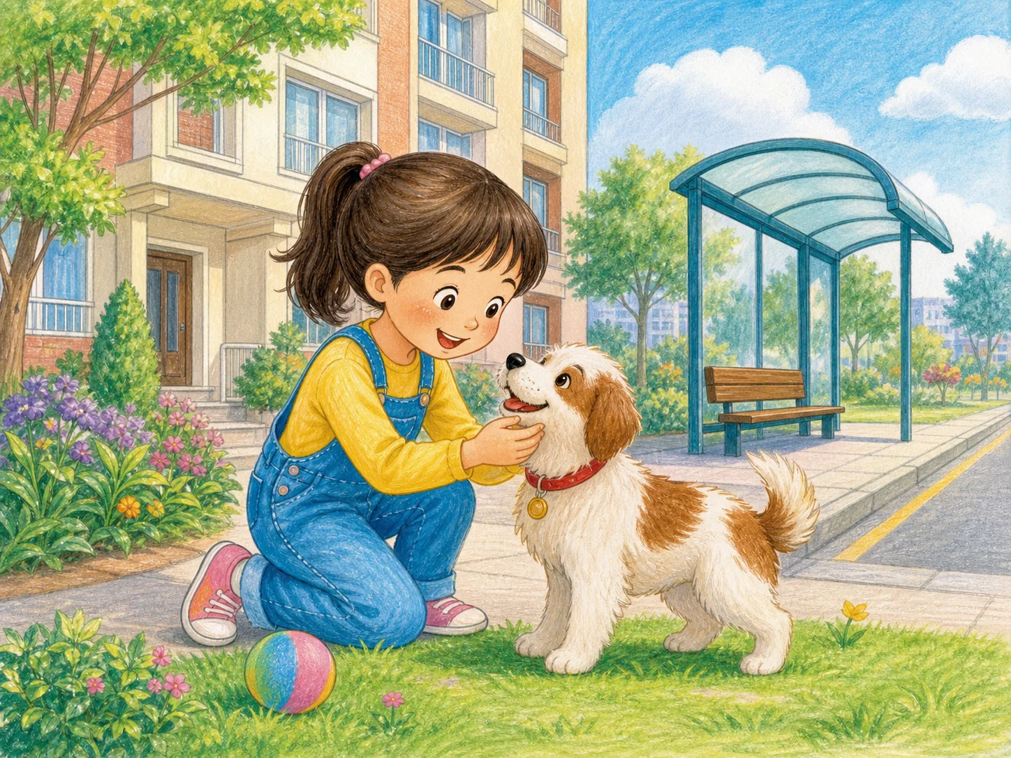 Jill and a Pet illustration