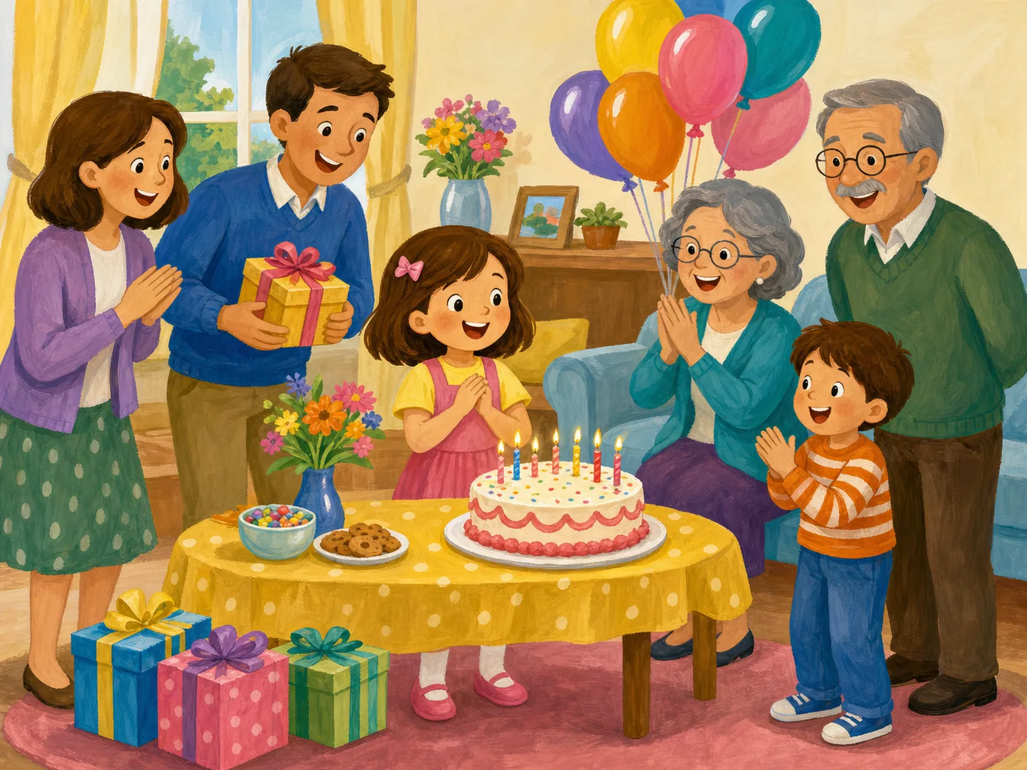 Sally's Birthday illustration
