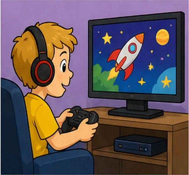 playing a computer game