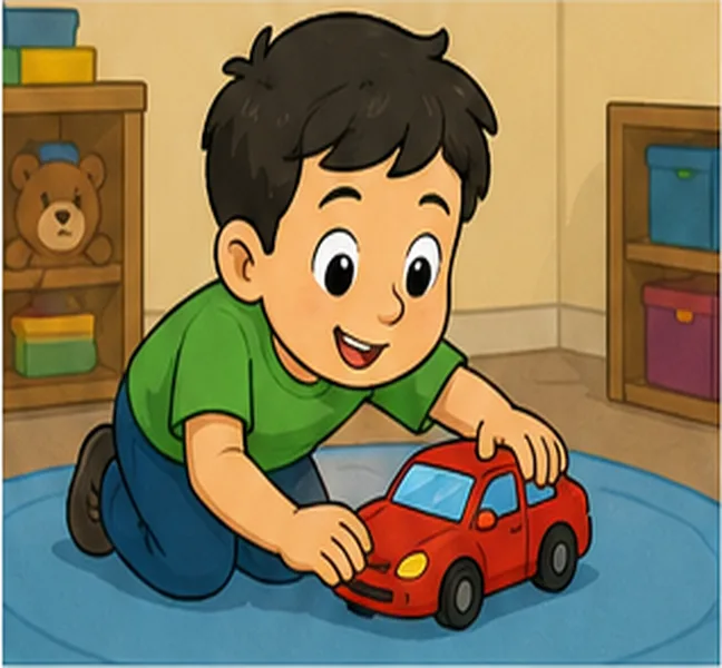 playing with a toy car