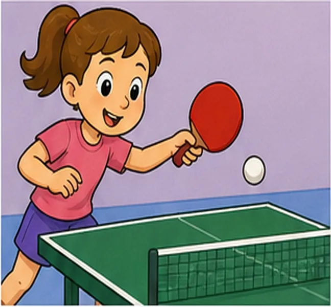 playing table tennis