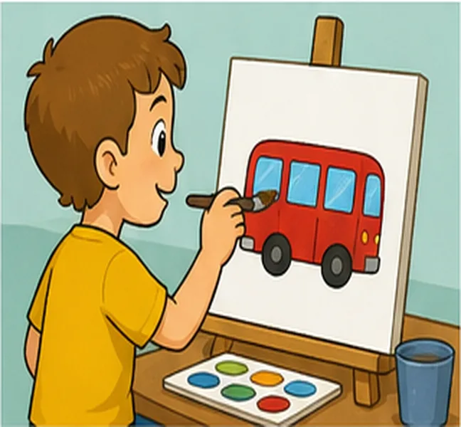painting a bus