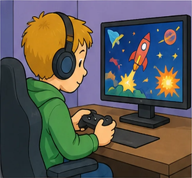 playing a computer game