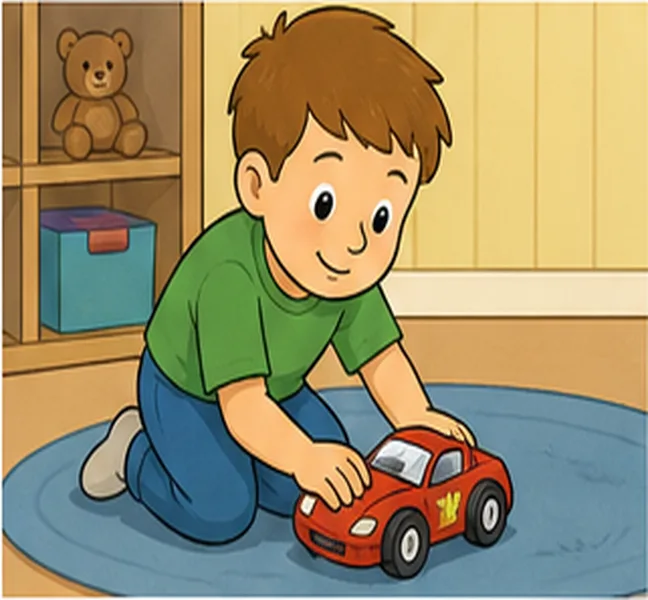 playing with a toy car