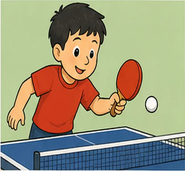 playing table tennis