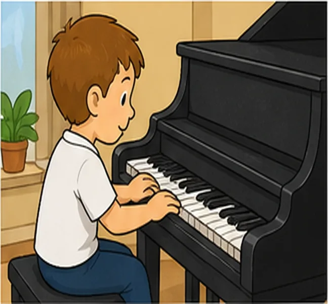 playing the piano