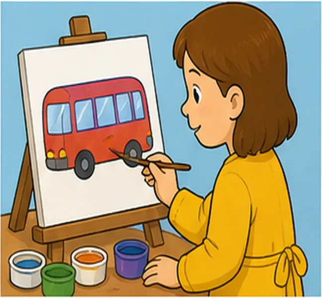 painting a bus