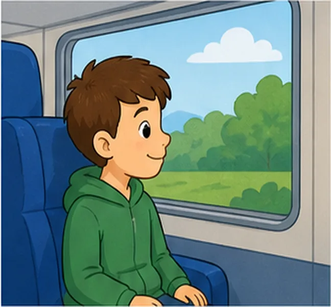riding on a train