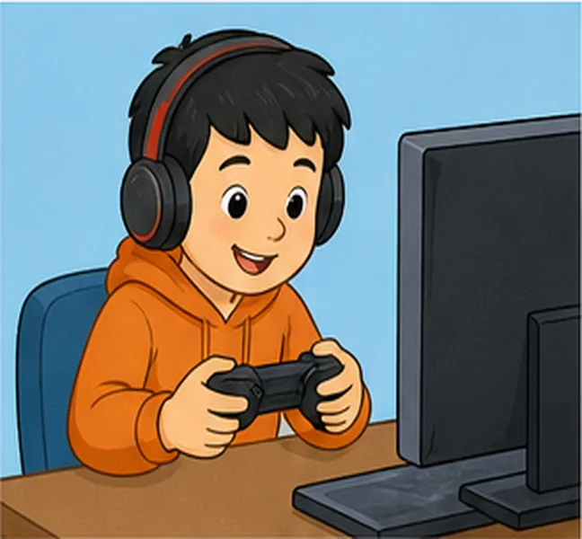 playing a computer game