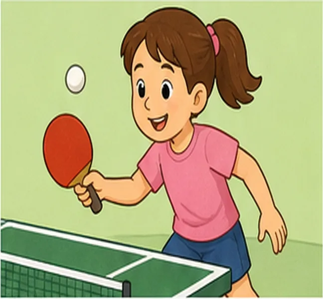 playing table tennis