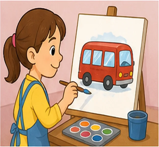 painting a bus