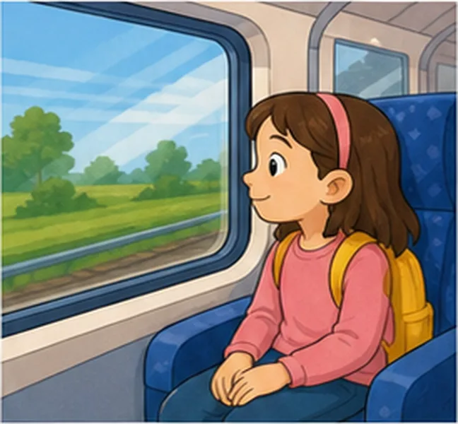 riding on a train