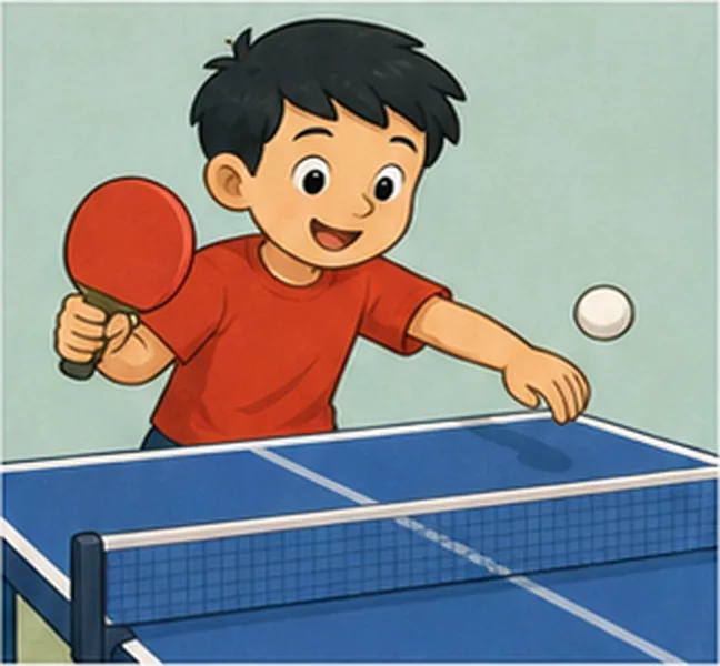 playing table tennis