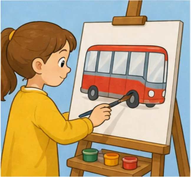 painting a bus