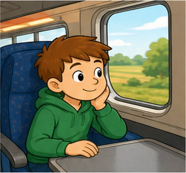 riding on a train