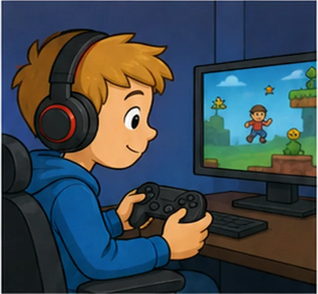 playing a computer game