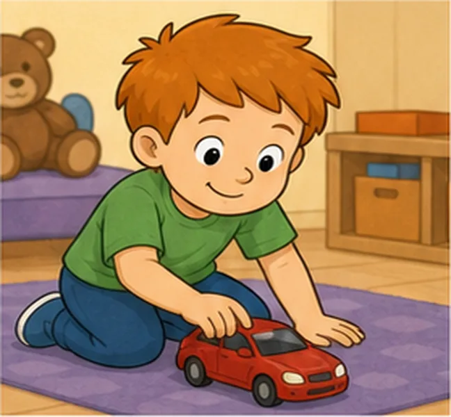 playing with a toy car