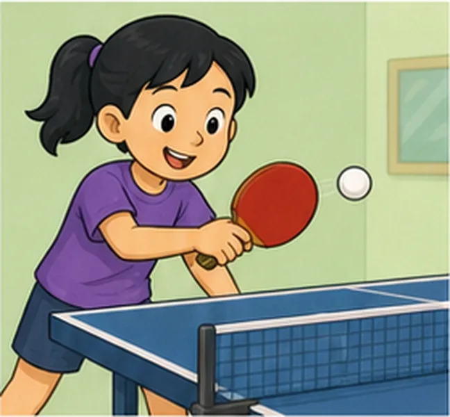 playing table tennis