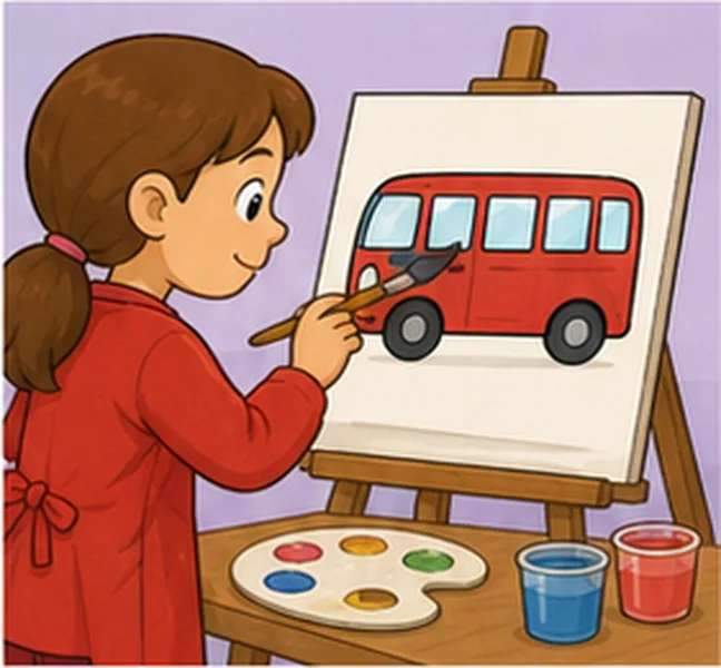 painting a bus