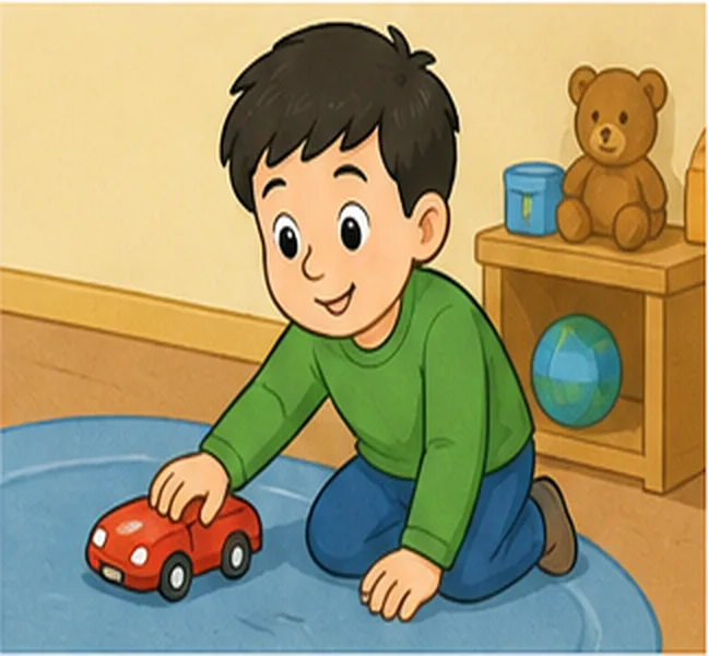 playing with a toy car