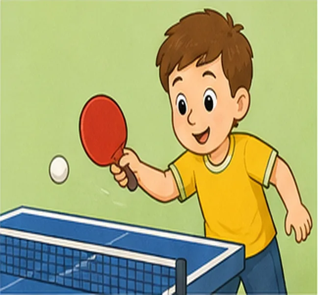 playing table tennis