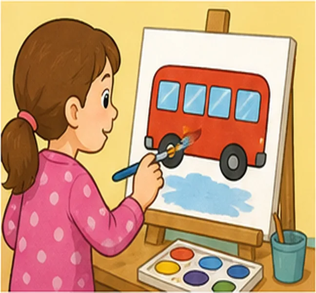 painting a bus