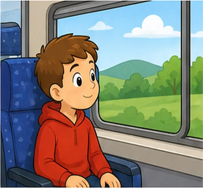 riding on a train