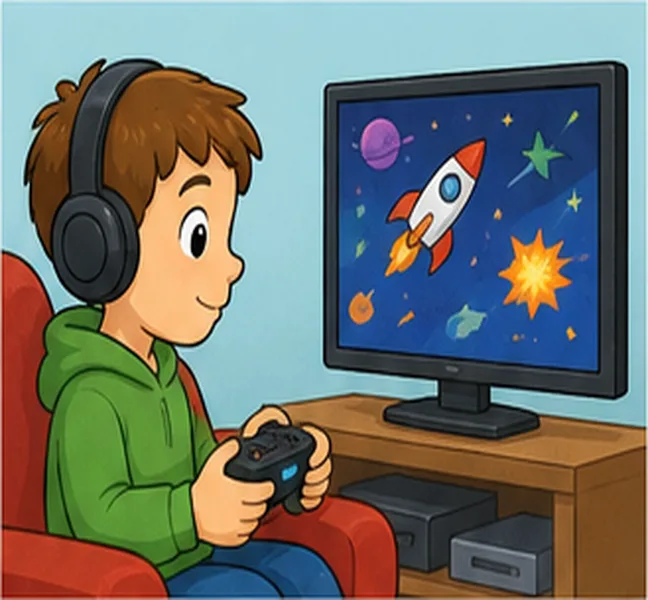 playing a computer game