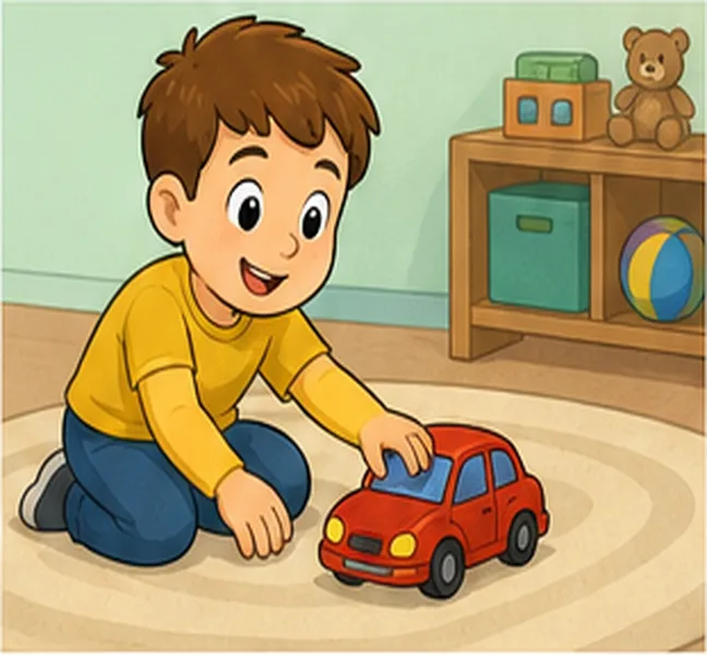 playing with a toy car