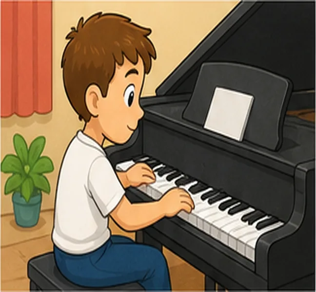 playing the piano