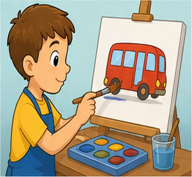 painting a bus
