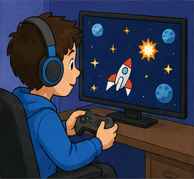 playing a computer game