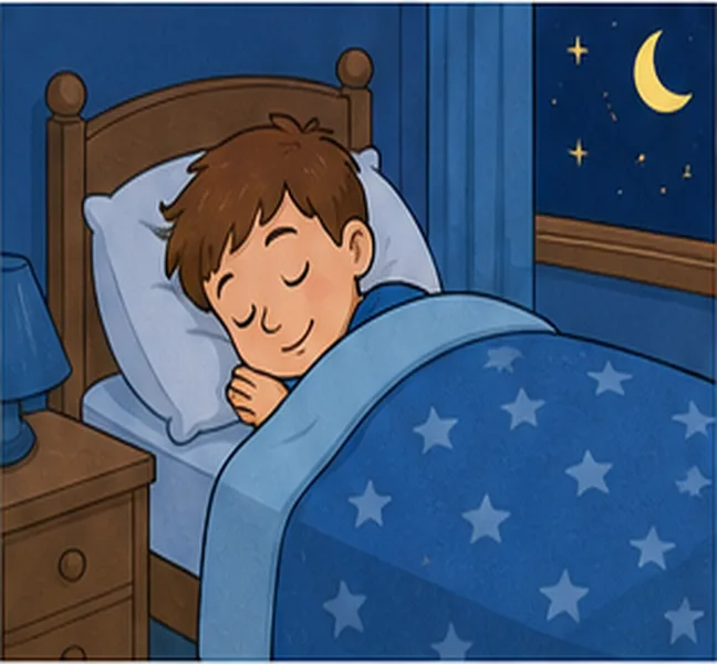 sleeping in bed