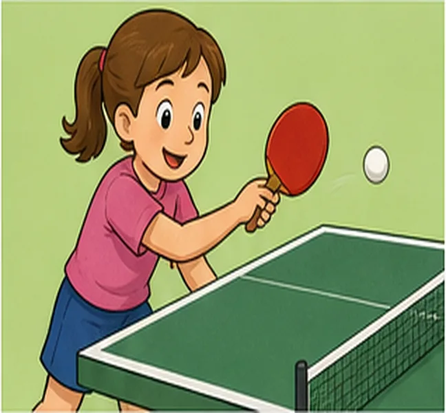 playing table tennis