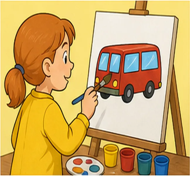 painting a bus
