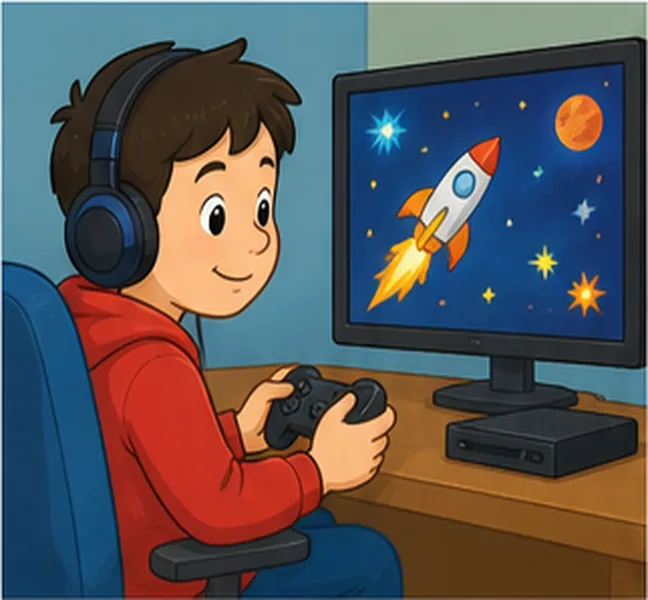 playing a computer game