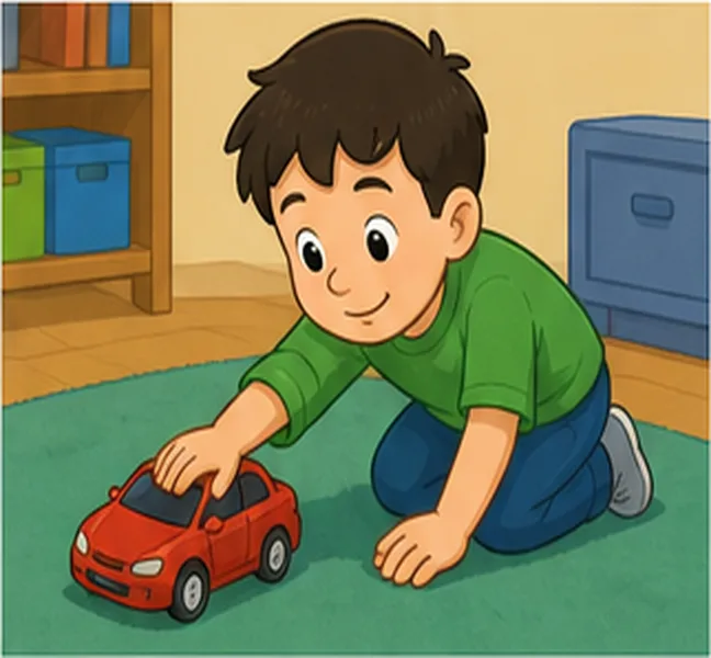 playing with a toy car