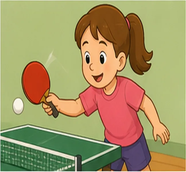 playing table tennis