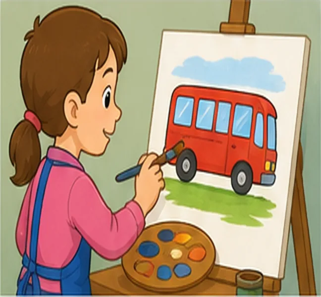 painting a bus