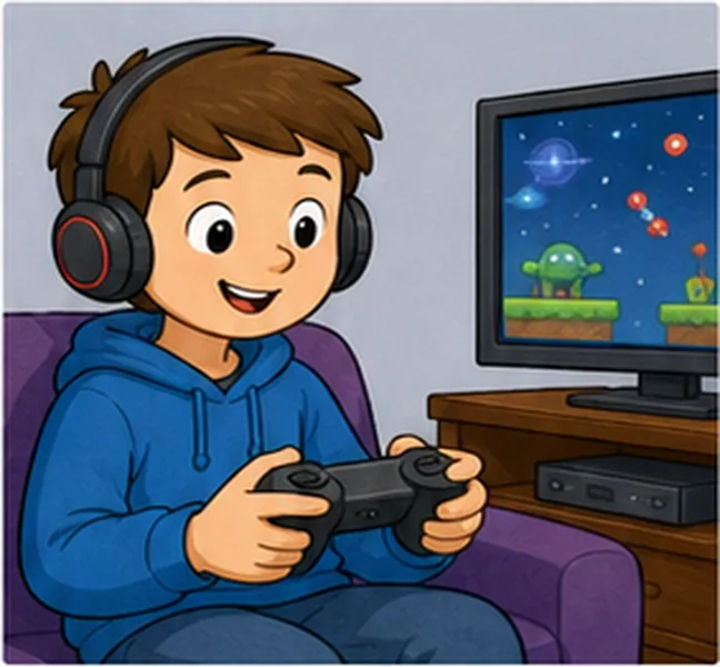 playing a computer game