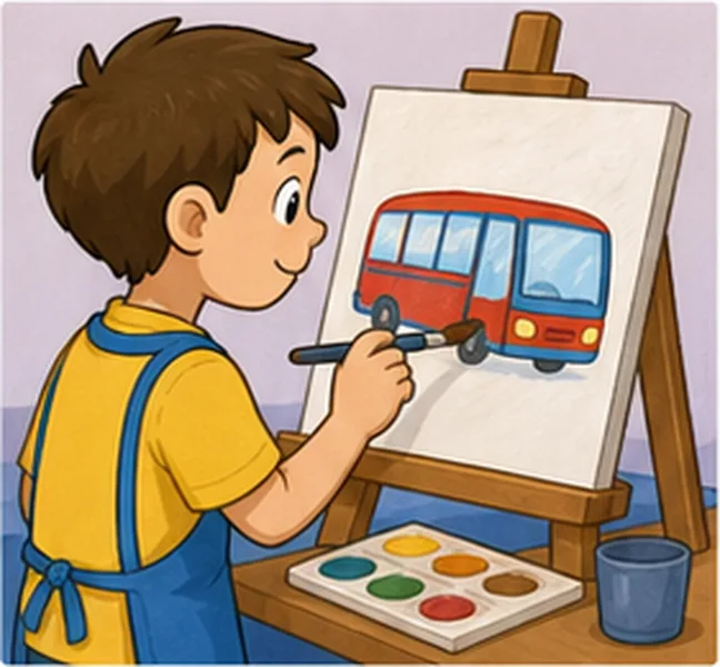 painting a bus