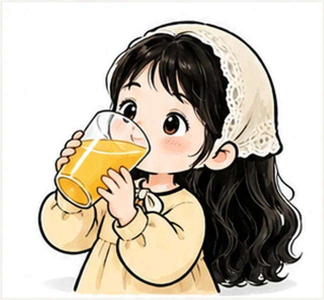 drinking orange juice
