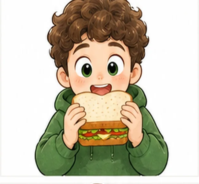 eating a sandwich